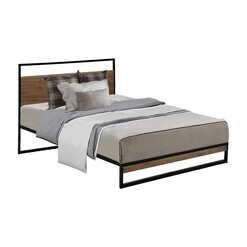 Picture of Metal Bed Frame Single Size Mattress Base Platform Foundation Black Dane