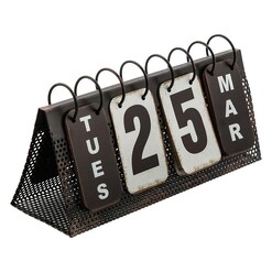 Picture of Metal Desk Flip Calendar Black/White Casa Uno