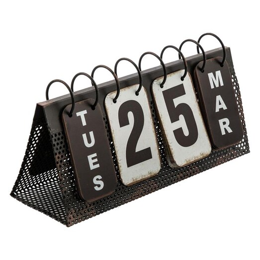 Picture of Metal Desk Flip Calendar Black/White Casa Uno