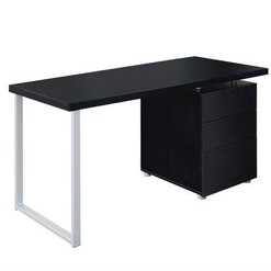 Picture of Metal Desk with 3 Drawers - Black