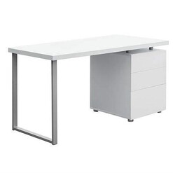 Picture of Metal Desk with 3 Drawers - White