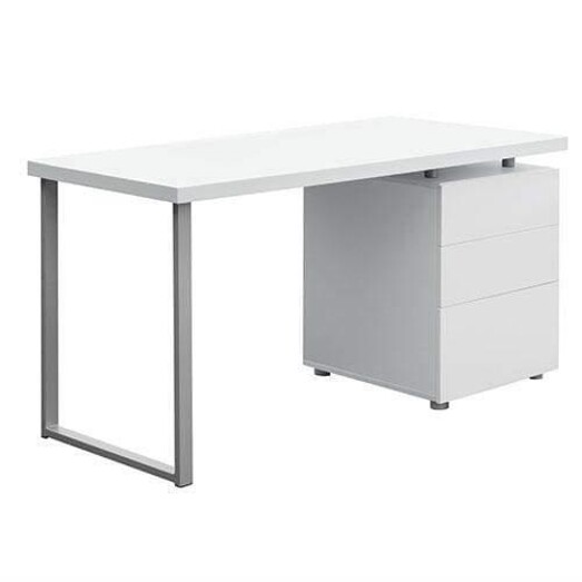 Picture of Metal Desk with 3 Drawers - White Picture of Metal Desk with 3 Drawers - White