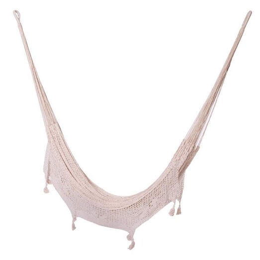 Picture of Mexican Fringe Cotton Outdoor Hammock Cream Mayan Legacy