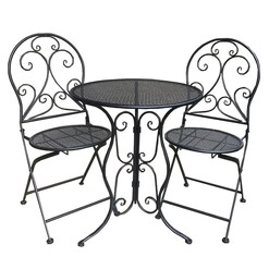 Picture of Mia 3-Piece Oudoor Dining Set Black Metal The Complete Garden