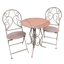 Picture of Mia 3-Piece Oudoor Dining Set Rustic Metal The Complete Garden