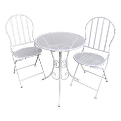 Picture of Mia 3-Piece Oudoor Dining Set White Metal The Complete Garden