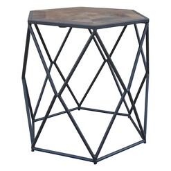 Picture of Michael Timber Side Table Wood Black/Natural Dover Mason