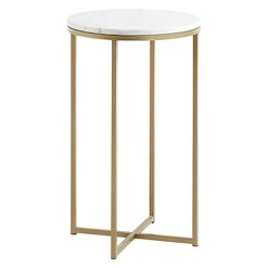Picture of Miffield Side Table Marble White/Gold Vida & Co.