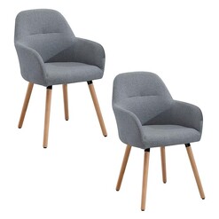 Picture of Milan Set of 2 Fabric Dining Chairs Grey HOMESTAR