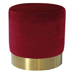 Picture of Milani Velvet Ottoman Size Small in Dark Red by D&D Design