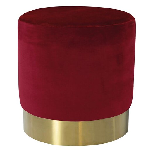 Picture of Milani Velvet Ottoman Size Small in Dark Red by D&D Design