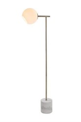Picture of Milano Floor Standing Lamp Marble Base Metal Frame - Glass Shade