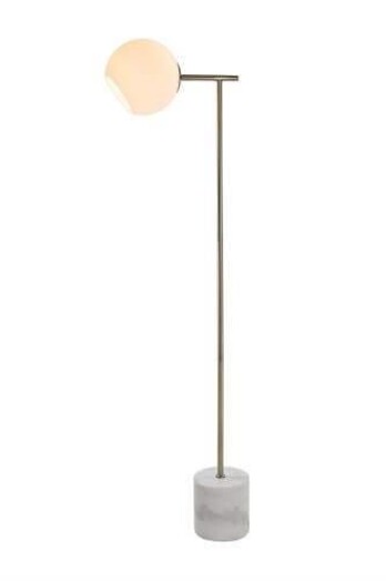 Picture of Milano Floor Standing Lamp Marble Base Metal Frame - Glass Shade