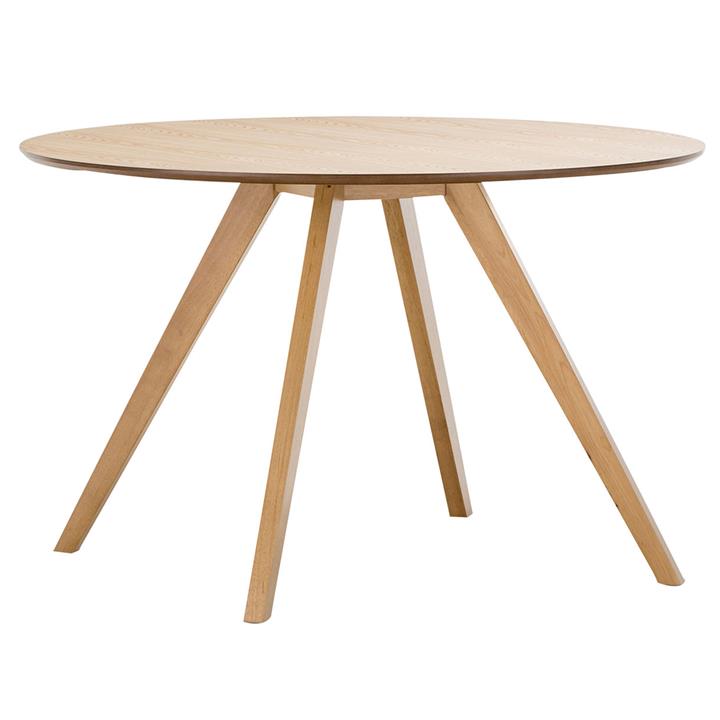 Picture of Milari Wooden Round Dining Table Solid Wood Light Oak Eastern Warehouse