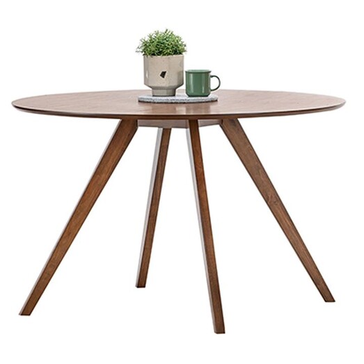 Picture of Milari Wooden Round Dining Table, Walnut Solid Wood Eastern Warehouse