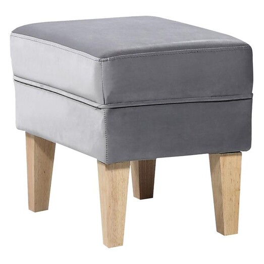 Picture of Millicent Velvet Ottoman in Grey by Dover Mason