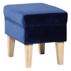 Picture of Millicent Velvet Ottoman in Navy Blue by Dover Mason
