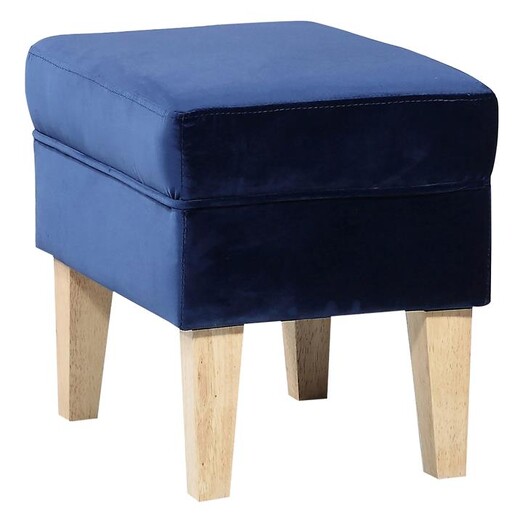 Picture of Millicent Velvet Ottoman in Navy Blue by Dover Mason