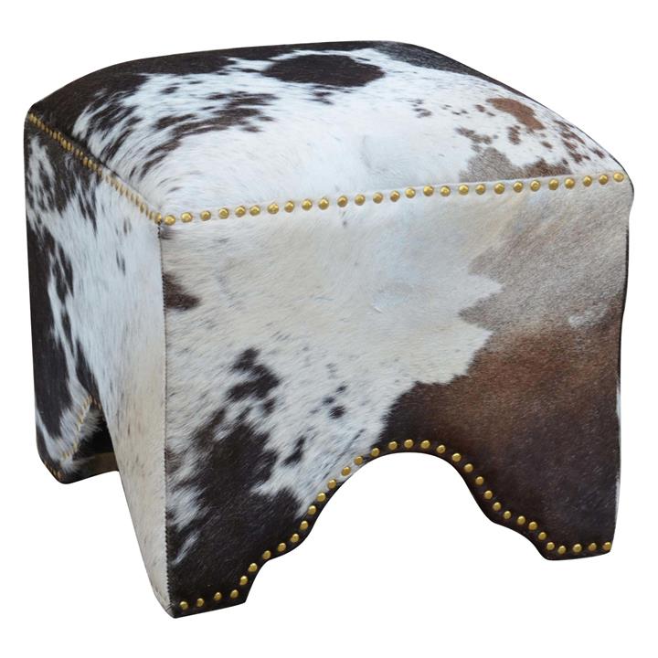 Picture of Milsa Cowhide Ottoman in Black by Phil Bee Interiors
