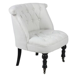 Picture of Mini Set of 2 Linen Tufted Accent Chairs in Light Grey by Homeflex