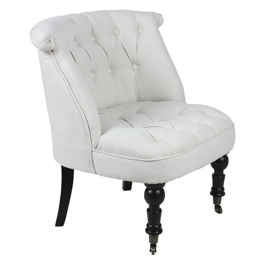 Picture of Mini Set of 2 Linen Tufted Accent Chairs in Light Grey by Homeflex