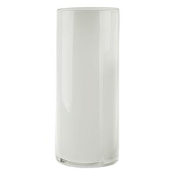 Picture of Mirage Cylindrical Glass Vase Size 35cm in White by Linen House