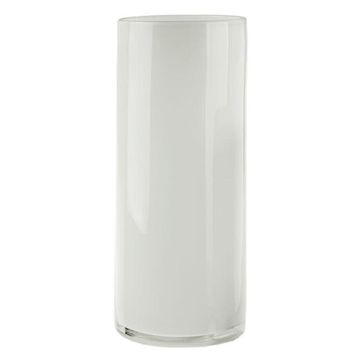 Picture of Mirage Cylindrical Glass Vase Size 35cm in White by Linen House Picture of Mirage Cylindrical Glass Vase Size 35cm in White by Linen House