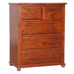 Picture of Miria Chest of 5 Drawers Wood Light Mahogany Beaumont & Braddock