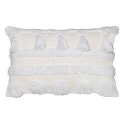Picture of Mistique Hand-Embroidered Breakfast Cushion in White by Amalfi