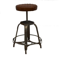 Picture of Mitt PU Leather Industrial Height Adjustable Bar Stool - Brown