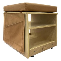 Picture of Mobile Teacher Stool with Storage in Beige/Brown by Jooyes