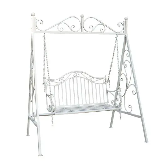 Picture of Modena Metal Garden Swing Chair Antique Cream The Complete Garden