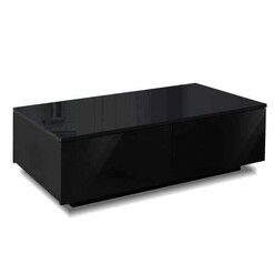 Picture of Modern Coffee Table 4 Storage Drawers High Gloss Living Room Furniture Black