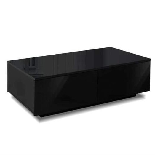 Picture of Modern Coffee Table 4 Storage Drawers High Gloss Living Room Furniture Black