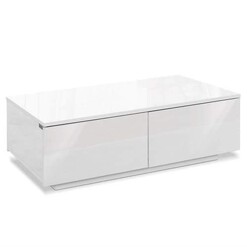 Picture of Modern Coffee Table 4 Storage Drawers High Gloss Living Room Furniture White