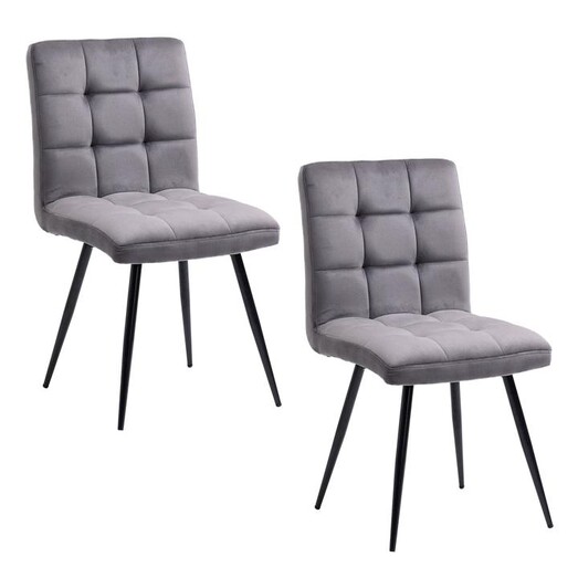 Picture of Modern Set of 2 Velvet Dining Chairs in Grey by IHOMDEC