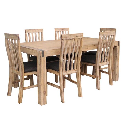 Picture of Mollymook 7-Piece Dining Set in Oak by Rothbury Home Picture of Mollymook 7-Piece Dining Set in Oak by Rothbury Home