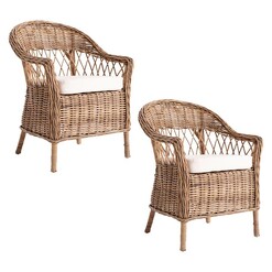 Picture of Monarch Set of 2 Rattan Armchairs Natural Honey Nova Solo