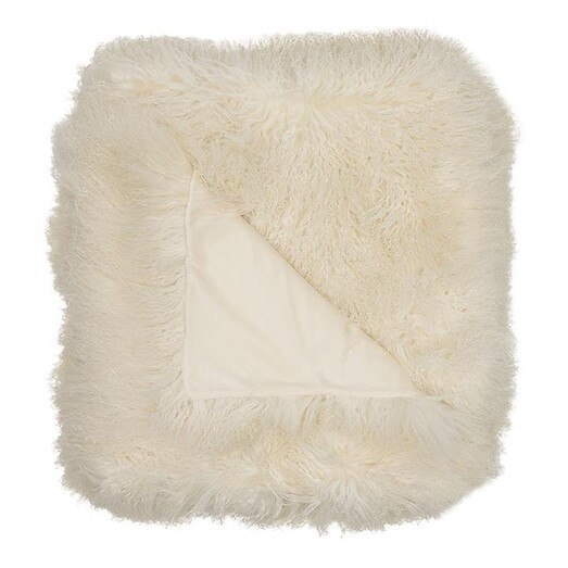 Picture of Mongolian Sheepskin Blanket in White by heim & co Picture of Mongolian Sheepskin Blanket in White by heim & co