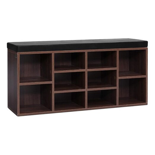 Picture of Monica Bench and Storage Cabinet MDF Walnut Resort Living