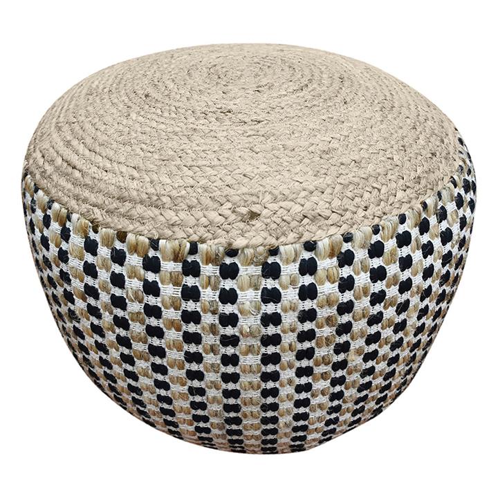 Picture of Montana Ottoman Jute Natural/Black j.elliot HOME