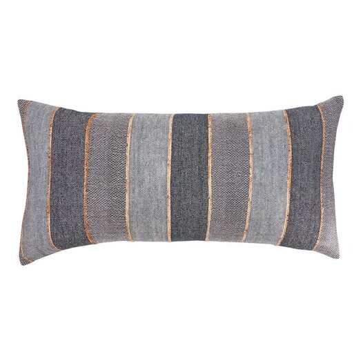 Picture of Montana Striped Breakfast Cushion with Feather Fill in Blue by L&M Home