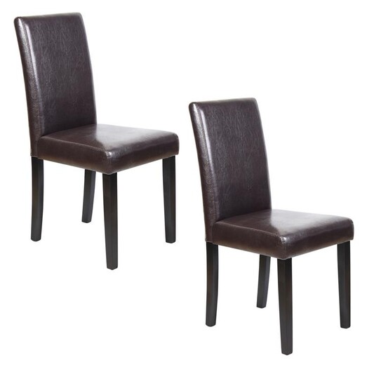 Picture of Montina Dining Chair, Brown (Set of 2) Faux Leather Black Rothbury Home