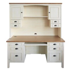 Picture of Monty Credenza Desk & Hutch Wood Offwhite/Brown UBiZ Furniture