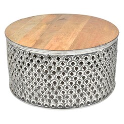 Picture of Moroccan Coffee Table Metal Silver/Natural Casa Uno