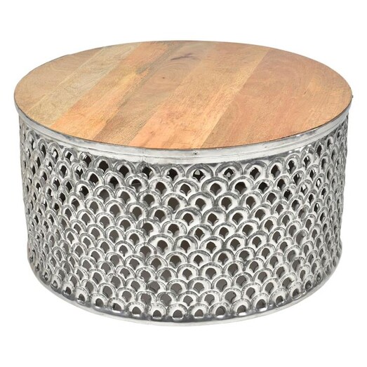 Picture of Moroccan Coffee Table Metal Silver/Natural Casa Uno