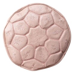 Picture of Moroccan Embroidered Leather Ottoman in Pink by Cush & Co