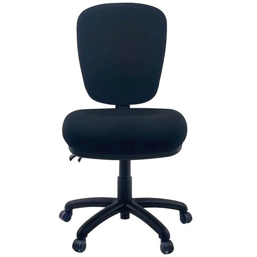 Picture of MUELLER Saddle AFRDI Chrome Base Office Lab Task Stool Computer Chair - Black