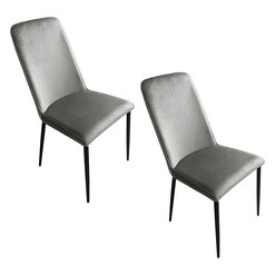Picture of Munich Velvet Dining Chair (Set of 2) Grey HOMESTAR