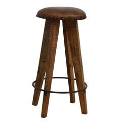 Picture of Mush PU Leather Vintage Rustic Kitchen Counter Bar Stool 76cm